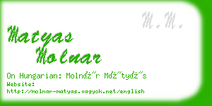 matyas molnar business card
